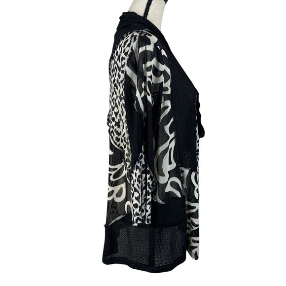 Travelers by Chico’s SZ 2 (Large) Cardigan Draped Open-Front Stretch 3/4 Sleeve - Picture 4 of 9